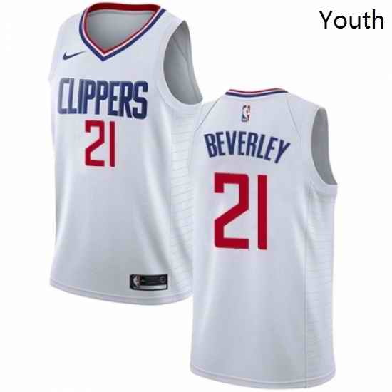 Youth Nike Los Angeles Clippers 21 Patrick Beverley Authentic White NBA Jersey Association Edition
